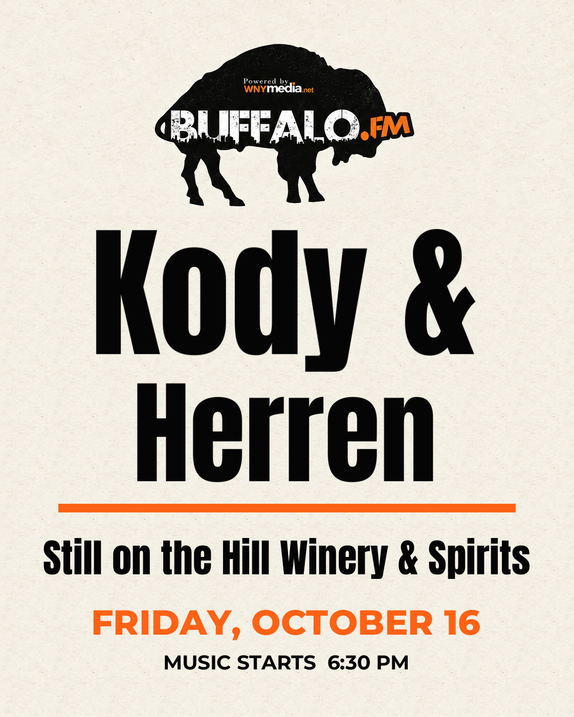 Kody & Herren at Still on the Hill Winery & Spirits, Friday, October 16, 6:30 PM