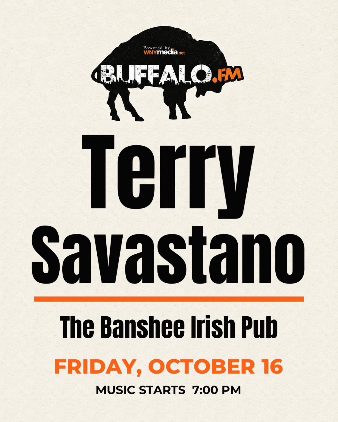 Terry Savastano at The Banshee Irish Pub, Friday, October 16, 7:00 PM