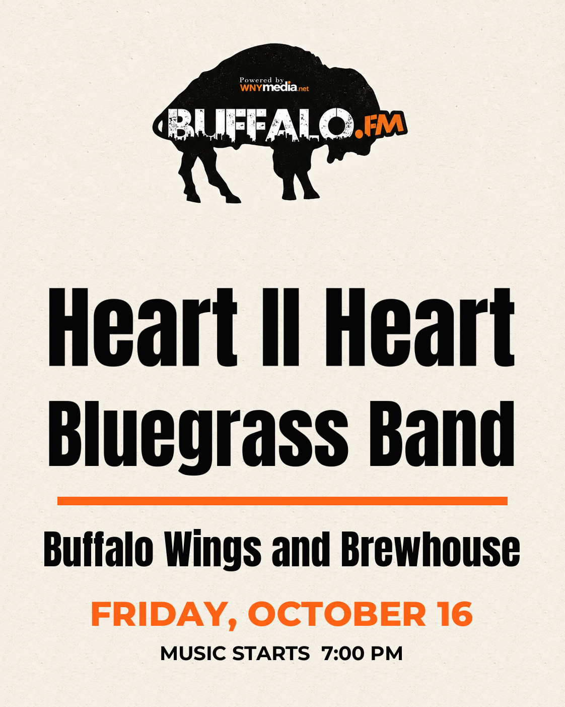 Heart II Heart Bluegrass Band at Buffalo Wings and Brewhouse, Friday, October 16, 7:00 PM