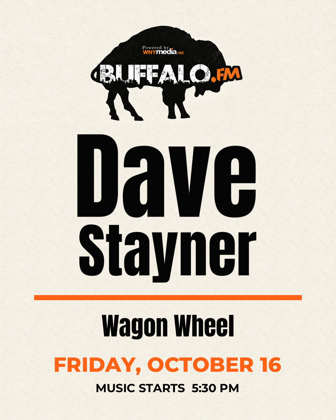 Dave Stayner at Wagon Wheel, Friday, October 16, 5:30 PM