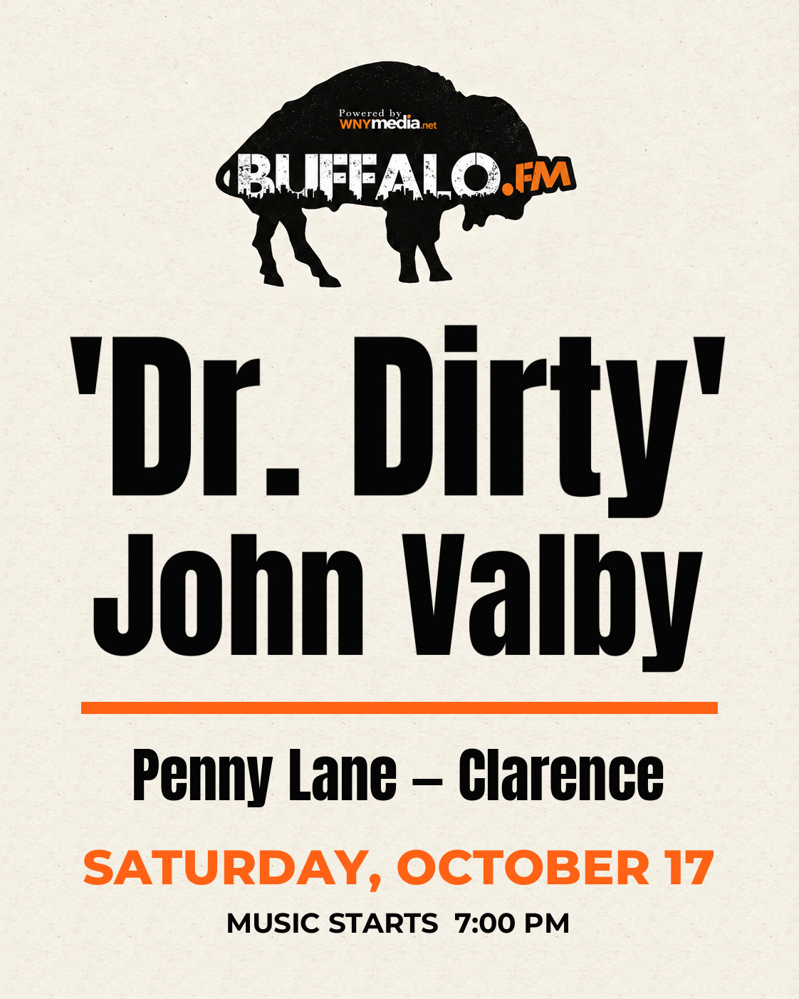 'Dr. Dirty' John Valby at Penny Lane — Clarence, Saturday, October 17, 7:00 PM