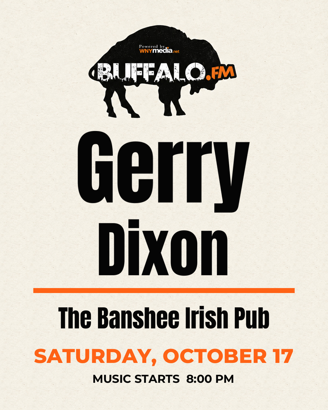 Gerry Dixon at The Banshee Irish Pub, Saturday, October 17, 8:00 PM