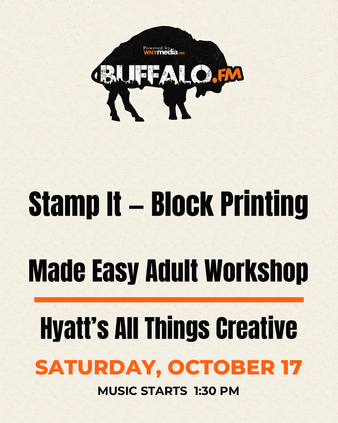 Stamp It — Block Printing Made Easy Adult Workshop at Hyatt’s All Things Creative, Saturday, October 17, 1:30 PM