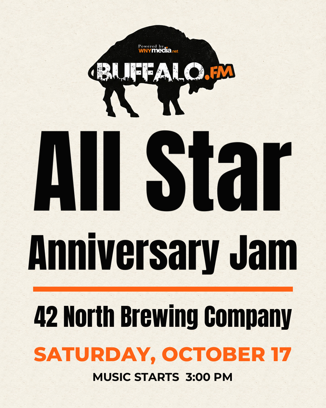 All Star Anniversary Jam at 42 North Brewing Company, Saturday, October 17, 3:00 PM