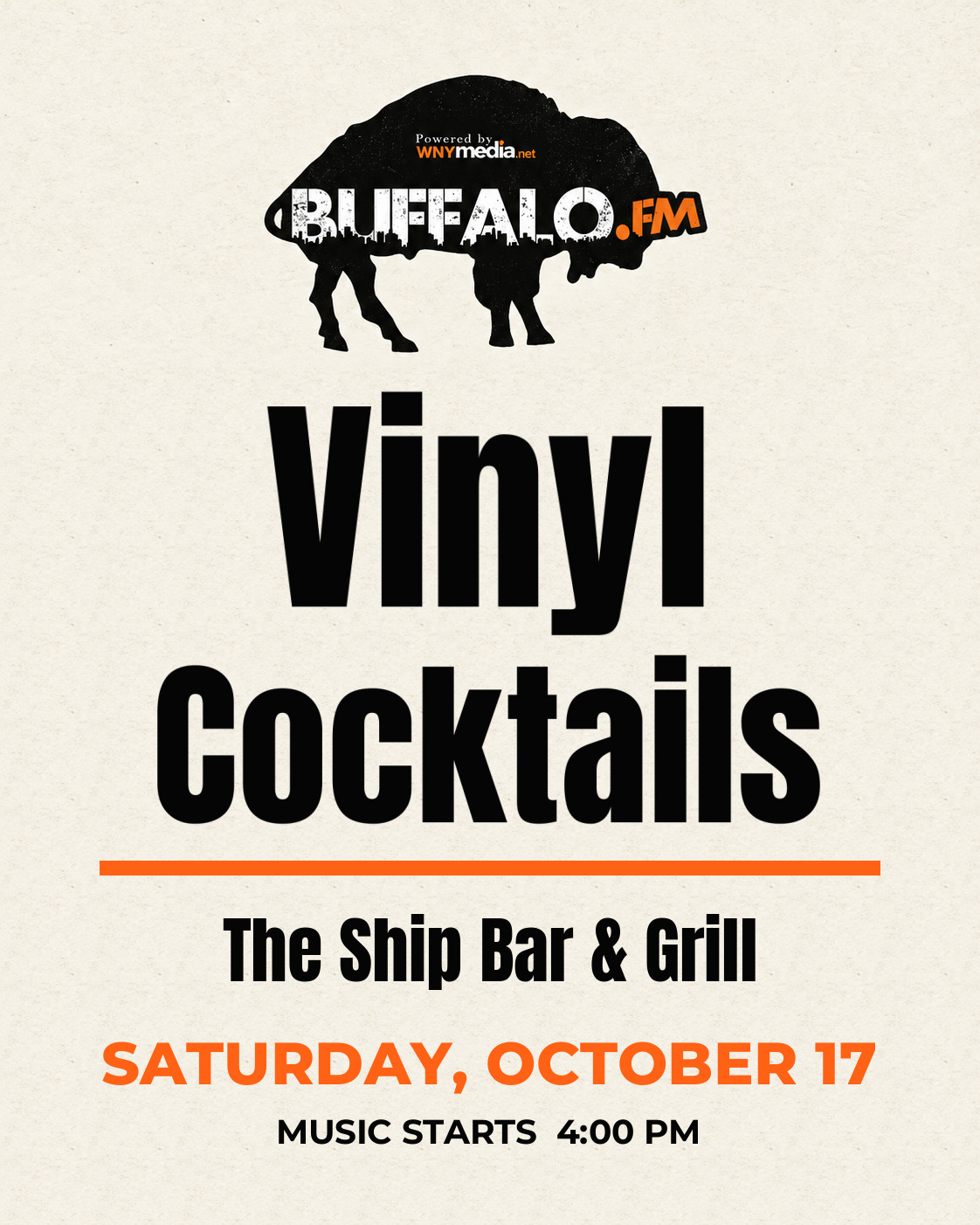 Vinyl Cocktails at The Ship Bar & Grill, Saturday, October 17, 4:00 PM