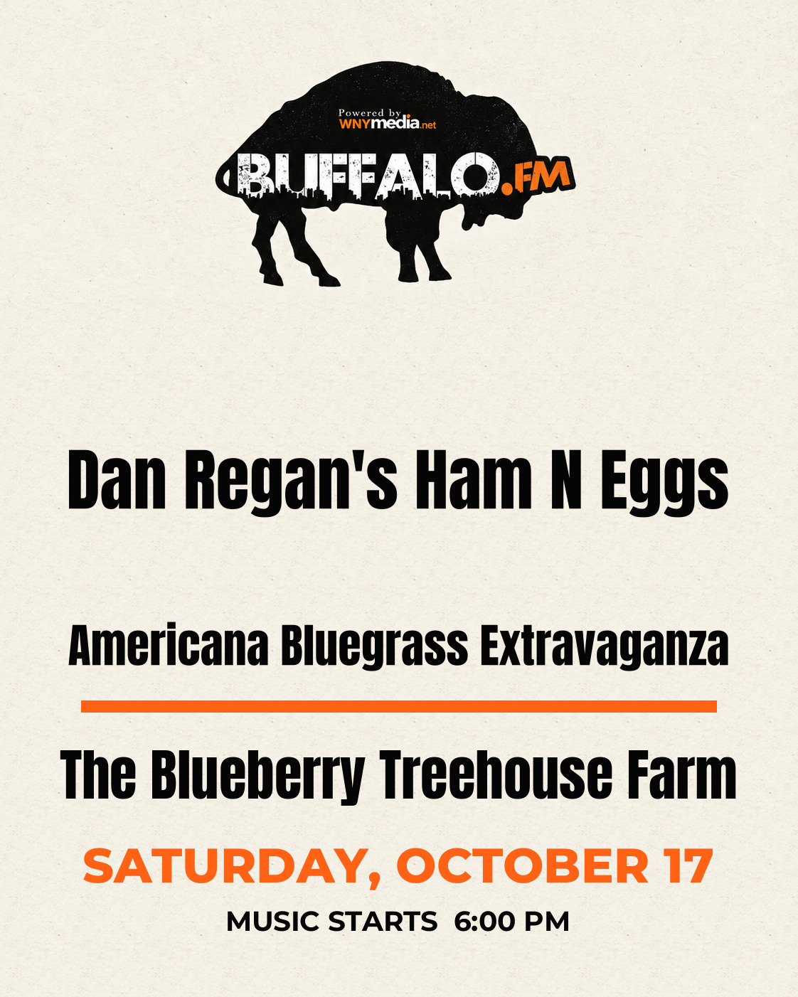 Dan Regan's Ham N Eggs Americana Bluegrass Extravaganza at The Blueberry Treehouse Farm, Saturday, October 17, 6:00 PM