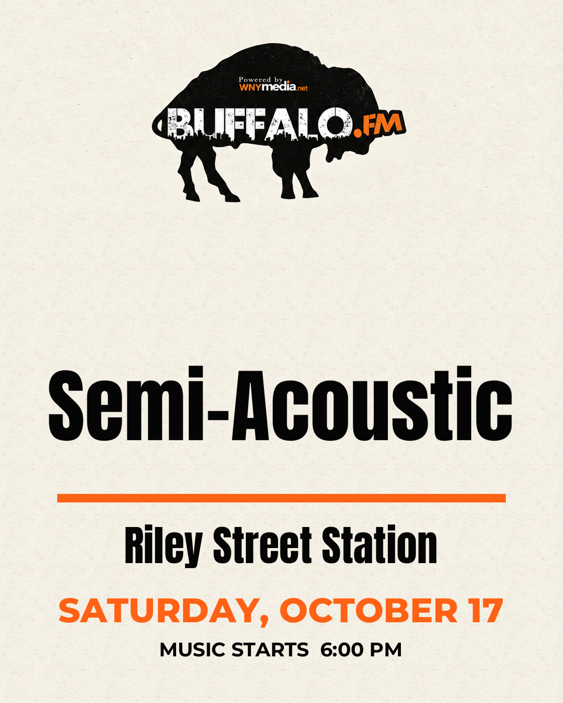 Semi-Acoustic at Riley Street Station, Saturday, October 17, 6:00 PM