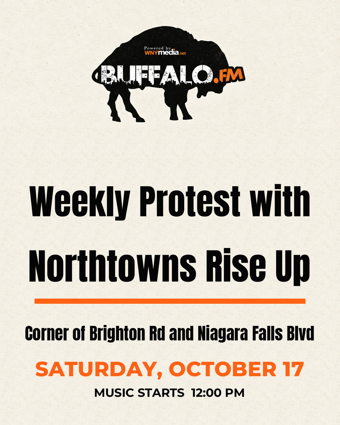 Weekly Protest with Northtowns Rise Up at Corner of Brighton Rd and Niagara Falls Blvd, Saturday, October 17, 12:00 PM