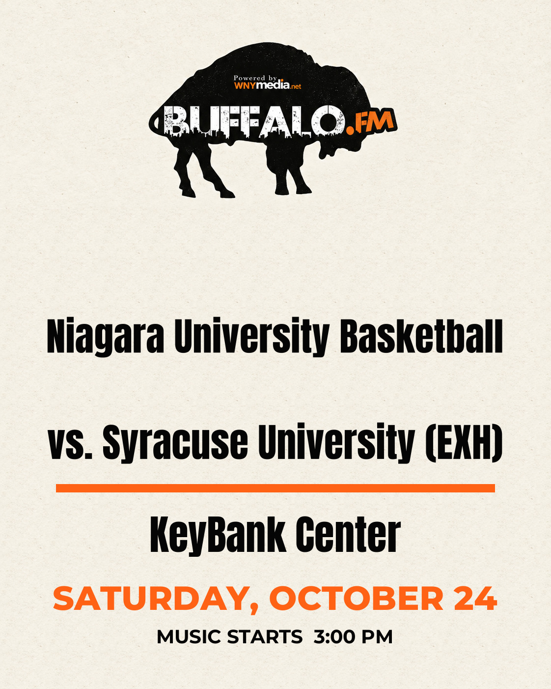 Niagara University Basketball vs. Syracuse University (EXH) at KeyBank Center, Saturday, October 24, 3:00 PM