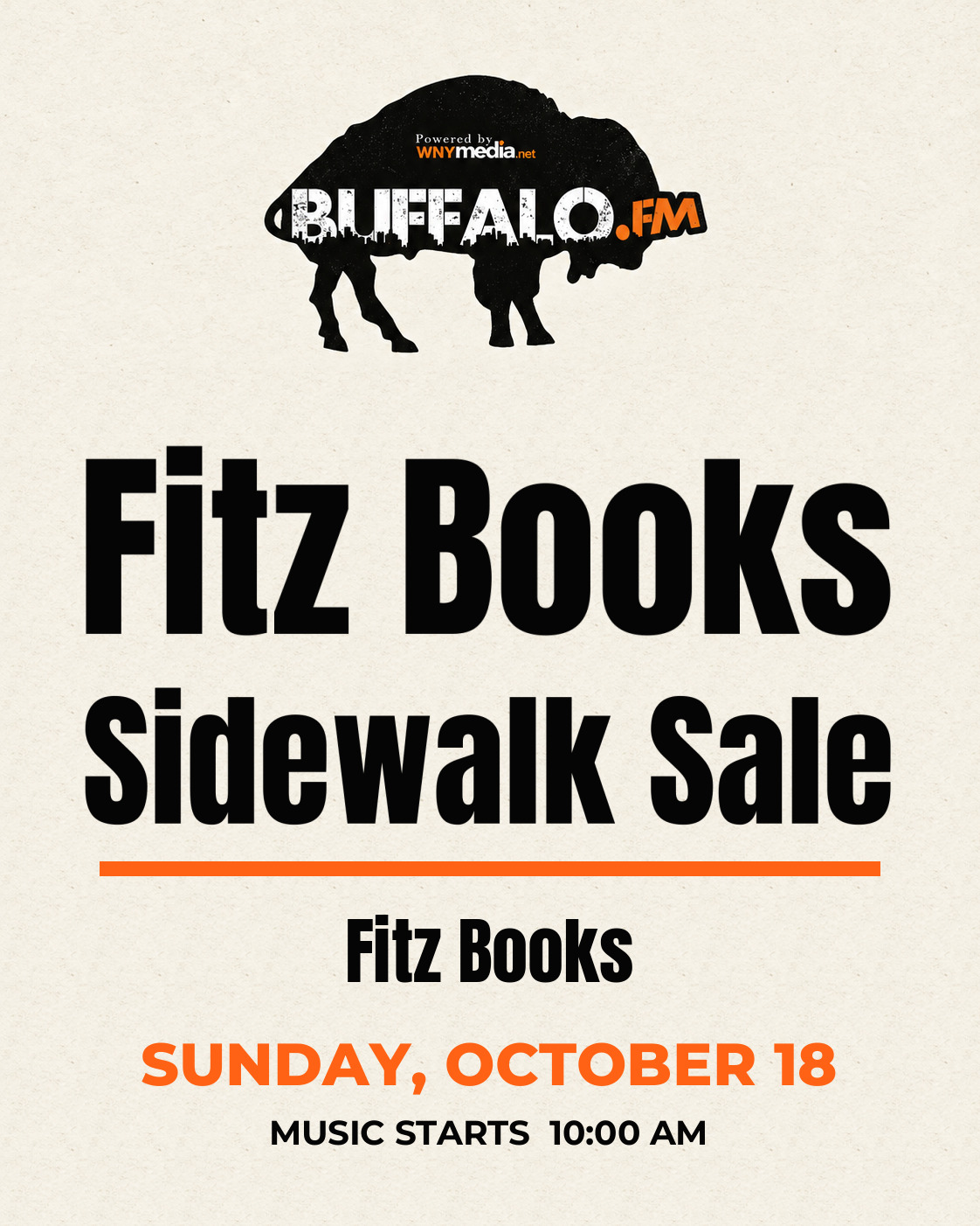 Fitz Books Sidewalk Sale at Fitz Books, Sunday, October 18, 10:00 AM