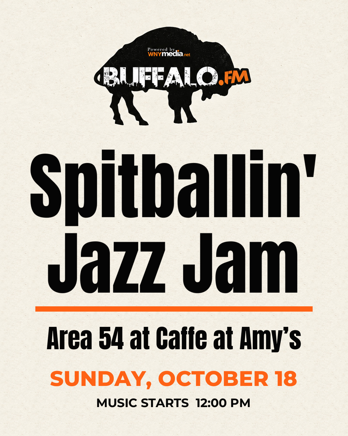 Spitballin' Jazz Jam at Area 54 at Caffe at Amy’s, Sunday, October 18, 12:00 PM