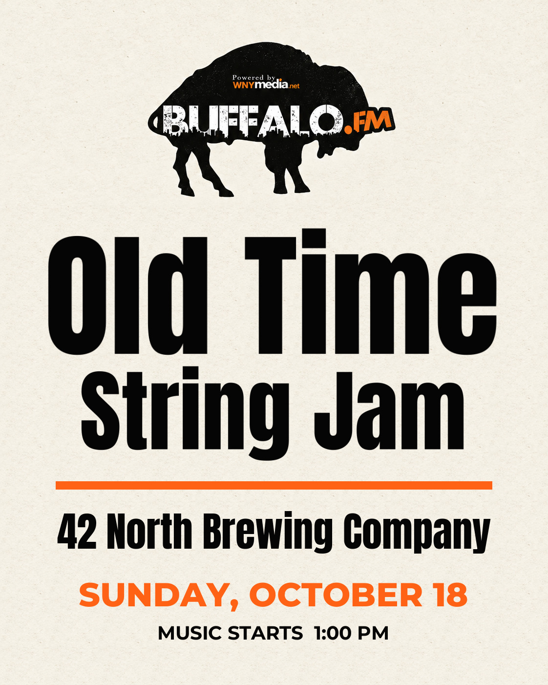 Old Time String Jam at 42 North Brewing Company, Sunday, October 18, 1:00 PM