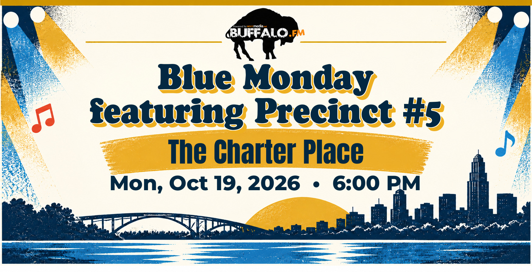 Blue Monday featuring Precinct #5 at The Charter Place, Mon, Oct 19, 2026, 6:00 PM