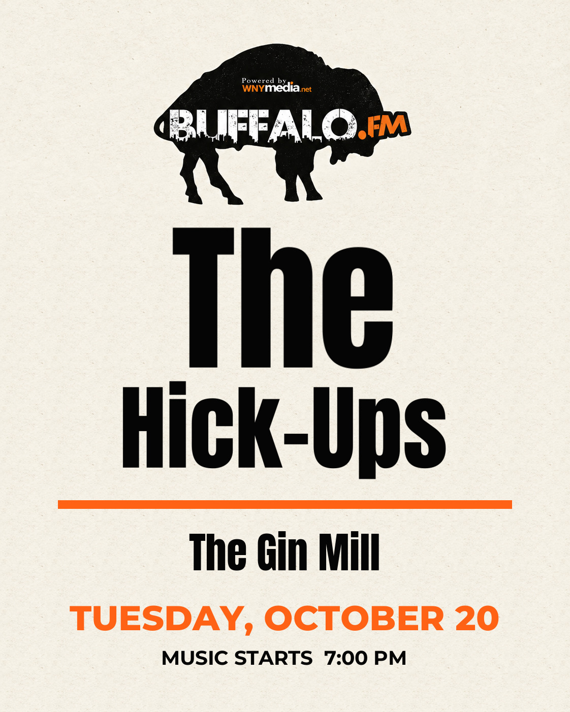The Hick-Ups at The Gin Mill, Tuesday, October 20, 7:00 PM