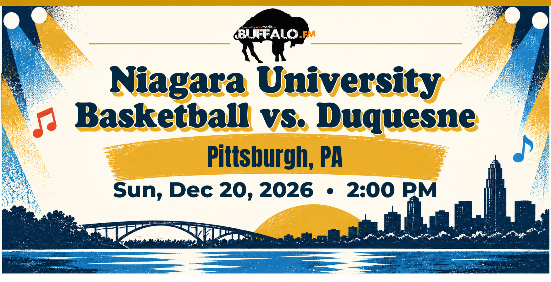 Niagara University Basketball vs. Duquesne at Pittsburgh, PA, Sun, Dec 20, 2026, 2:00 PM