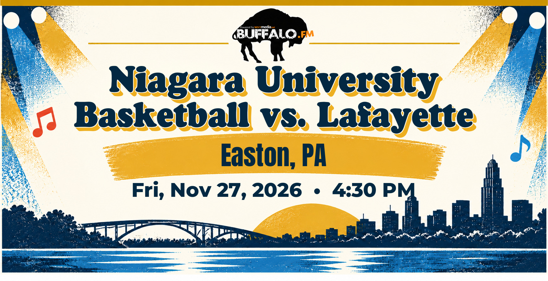 Niagara University Basketball vs. Lafayette at Easton, PA, Fri, Nov 27, 2026, 4:30 PM