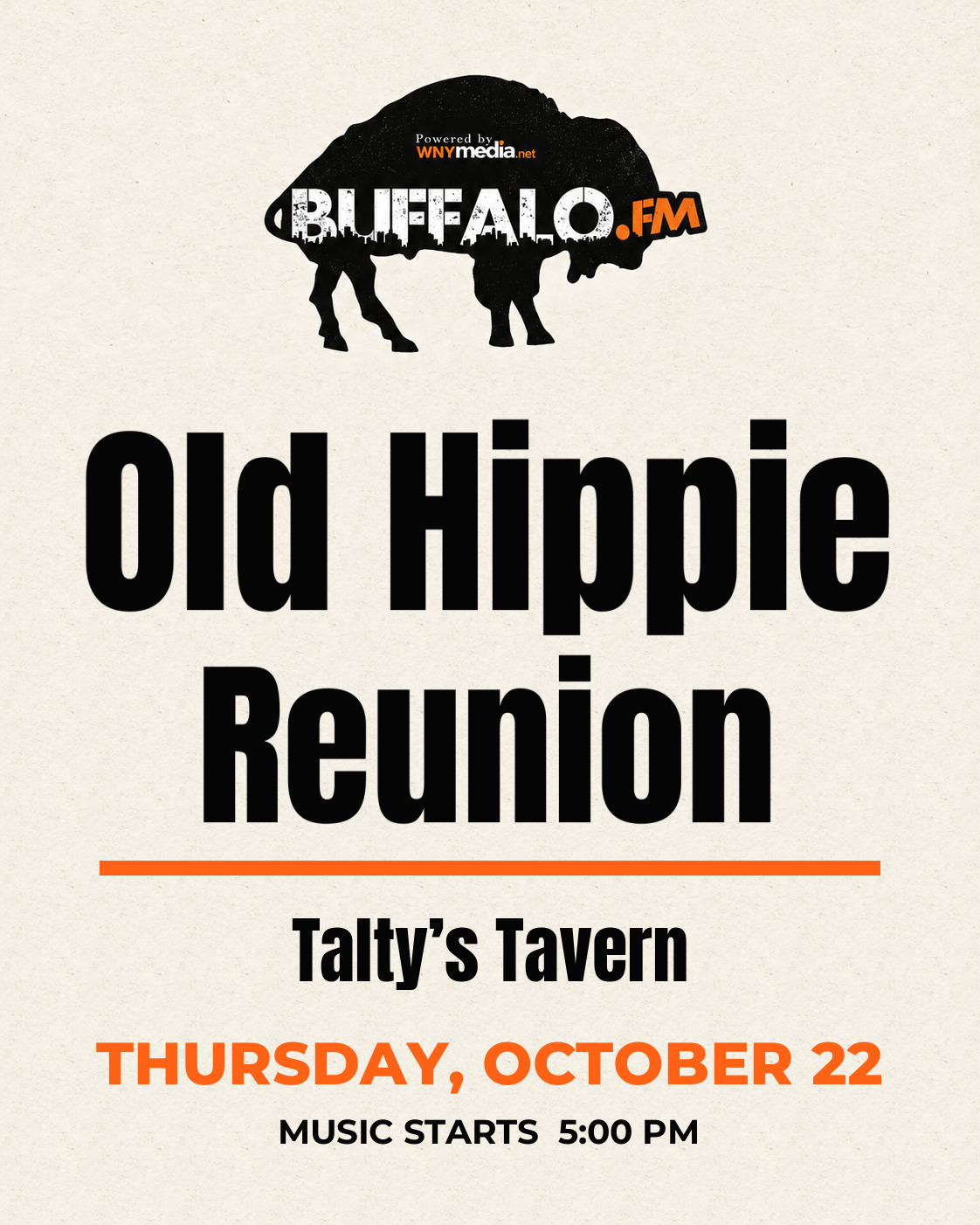 Old Hippie Reunion at Talty’s Tavern, Thursday, October 22, 5:00 PM