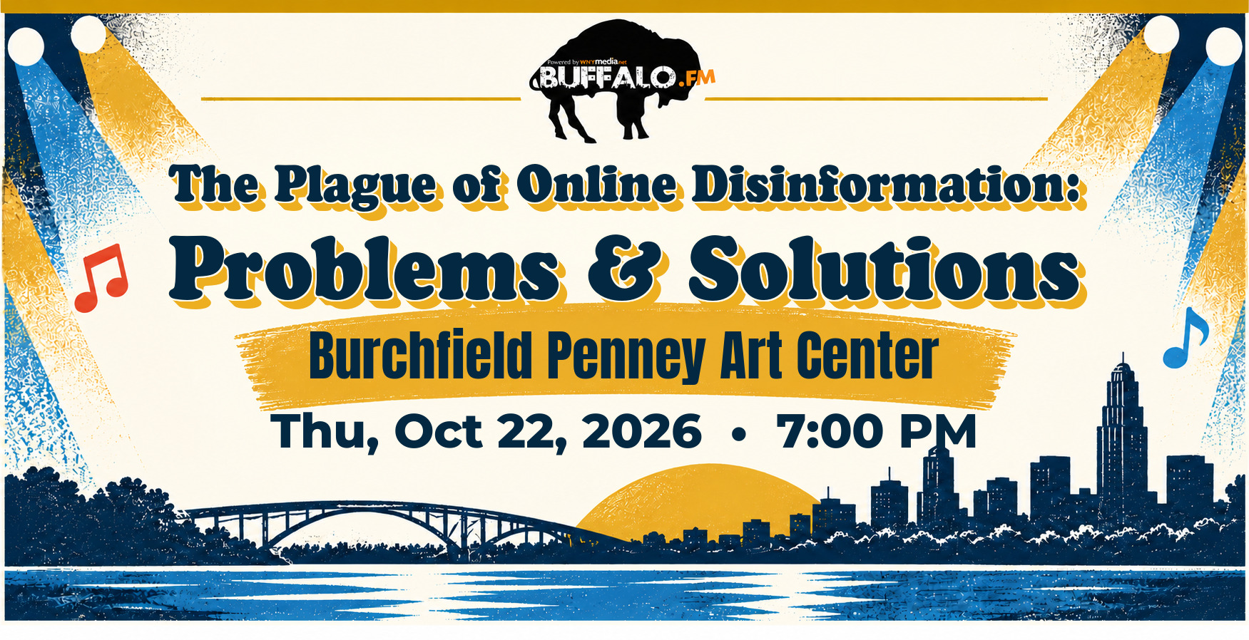 The Plague of Online Disinformation: Problems & Solutions at Burchfield Penney Art Center, Thu, Oct 22, 2026, 7:00 PM