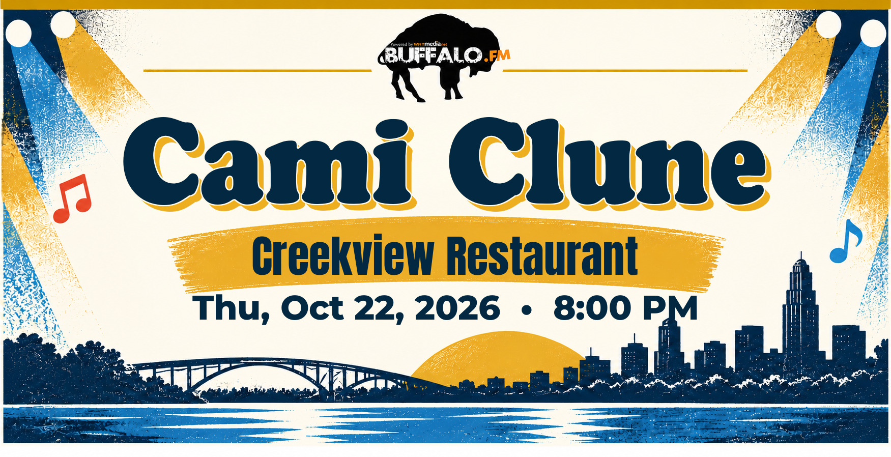 Cami Clune at Creekview Restaurant, Thu, Oct 22, 2026, 8:00 PM