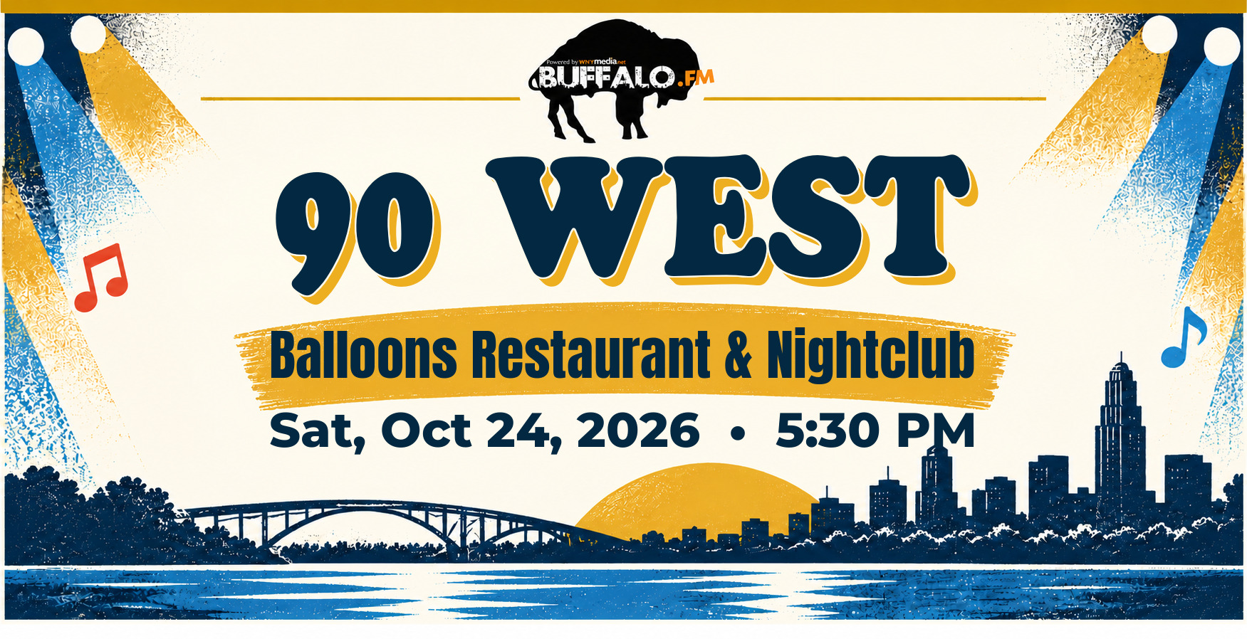 90 WEST at Balloons Restaurant & Nightclub, Sat, Oct 24, 2026, 5:30 PM