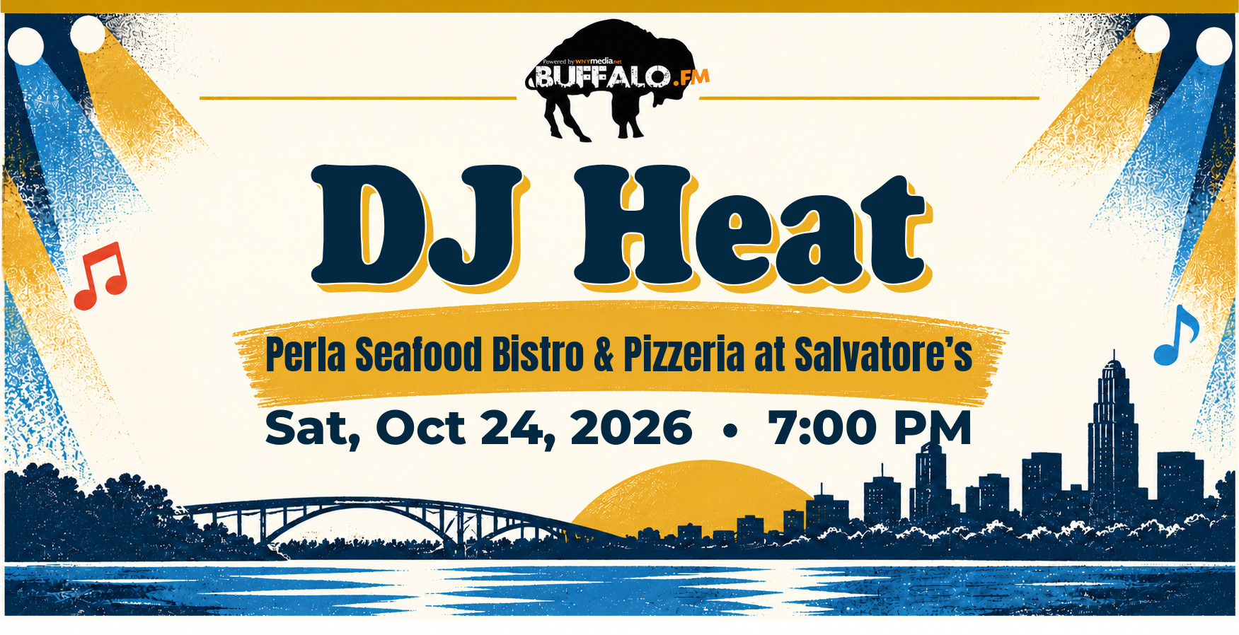 DJ Heat at Perla Seafood Bistro & Pizzeria at Salvatore’s, Sat, Oct 24, 2026, 7:00 PM