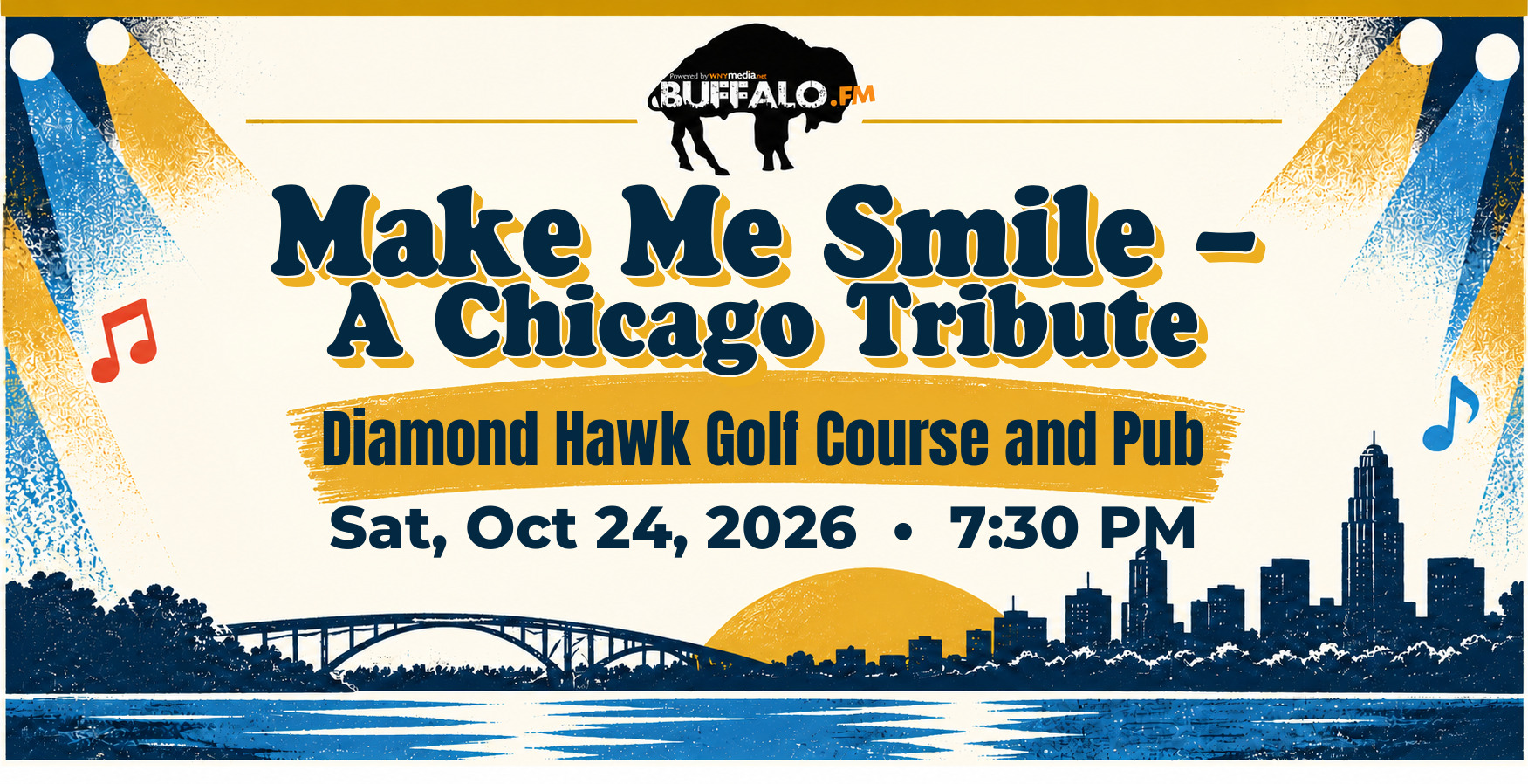 Make Me Smile – A Chicago Tribute at Diamond Hawk Golf Course and Pub, Sat, Oct 24, 2026, 7:30 PM