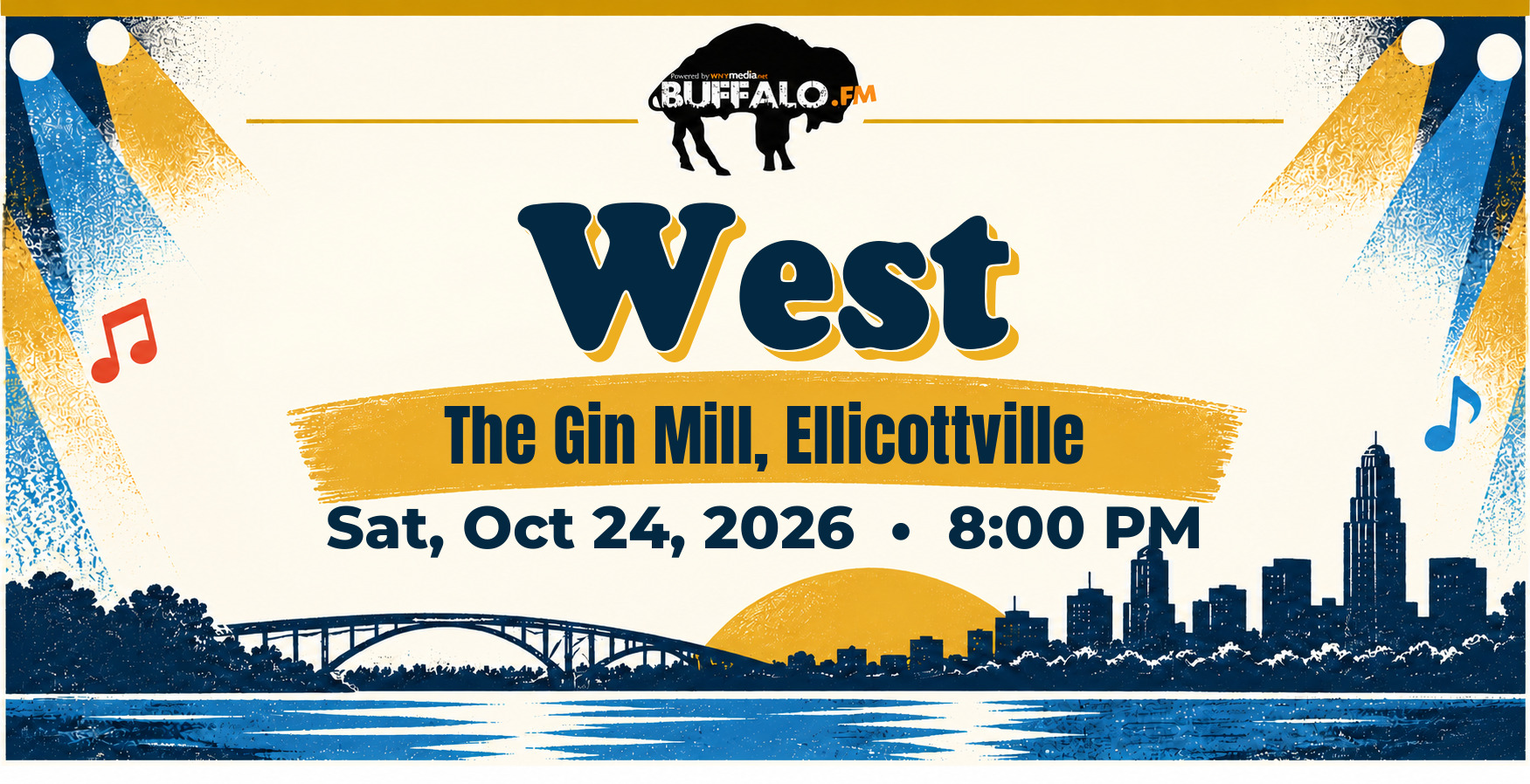 West at The Gin Mill, Ellicottville, Sat, Oct 24, 2026, 8:00 PM
