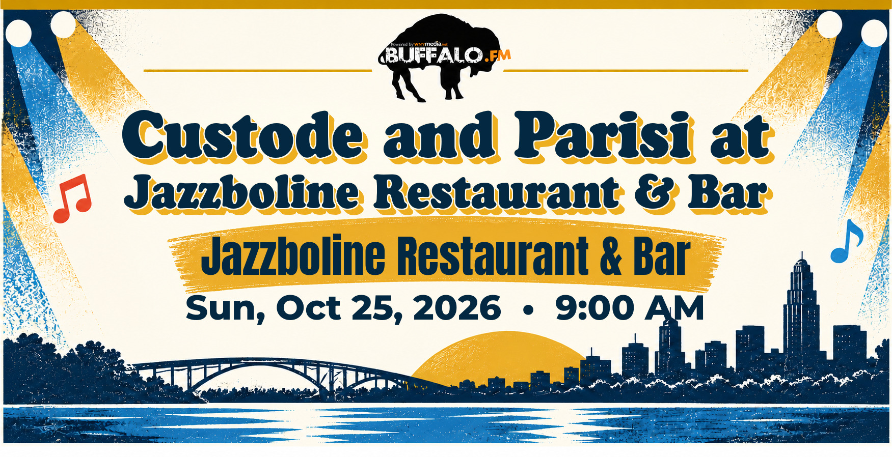 Custode and Parisi at Jazzboline Restaurant & Bar at Jazzboline Restaurant & Bar, Sun, Oct 25, 2026, 9:00 AM