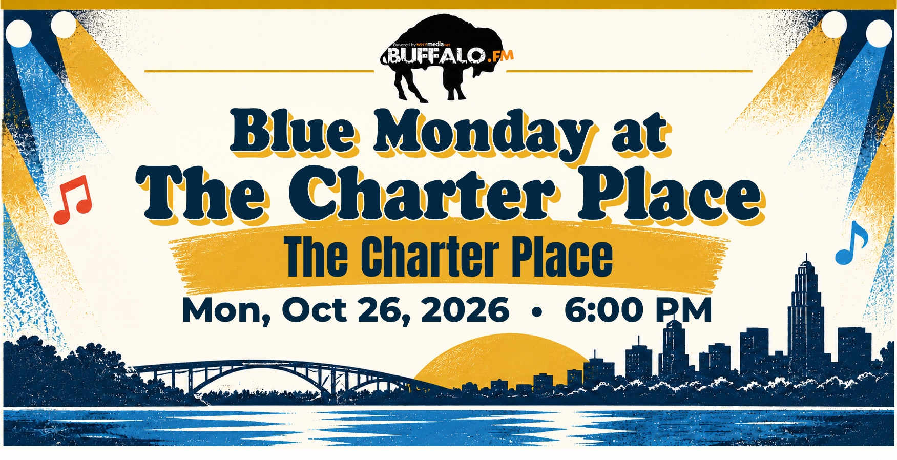 Blue Monday at The Charter Place at The Charter Place, Mon, Oct 26, 2026, 6:00 PM