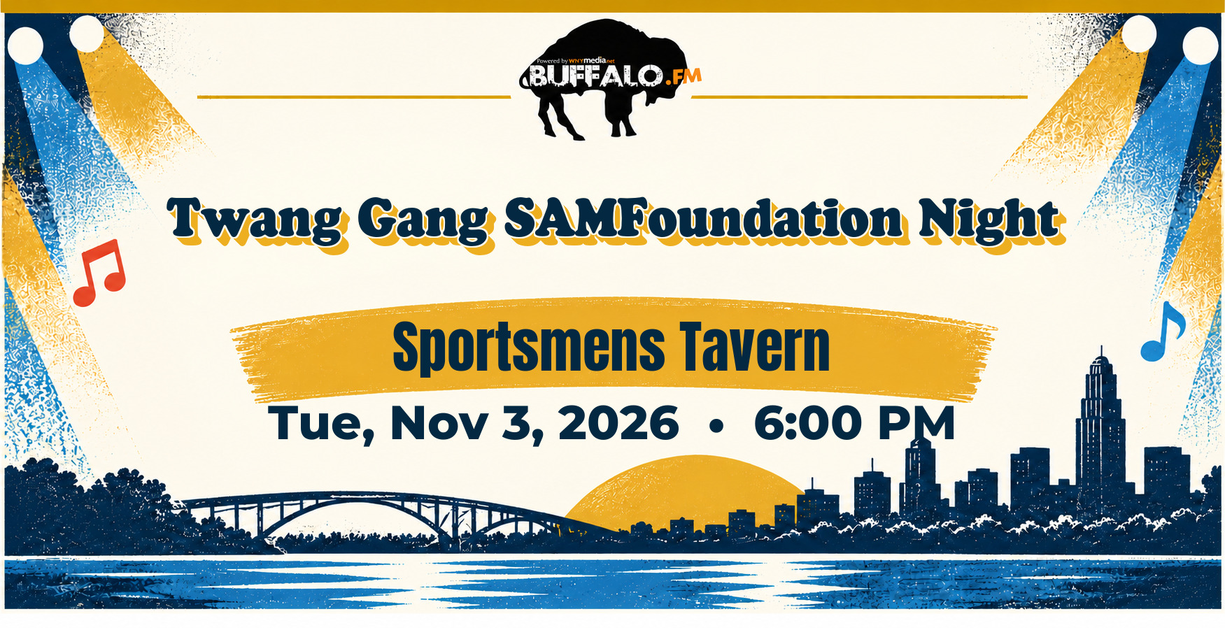 Twang Gang SAMFoundation Night at Sportsmens Tavern, Tue, Nov 3, 2026, 6:00 PM