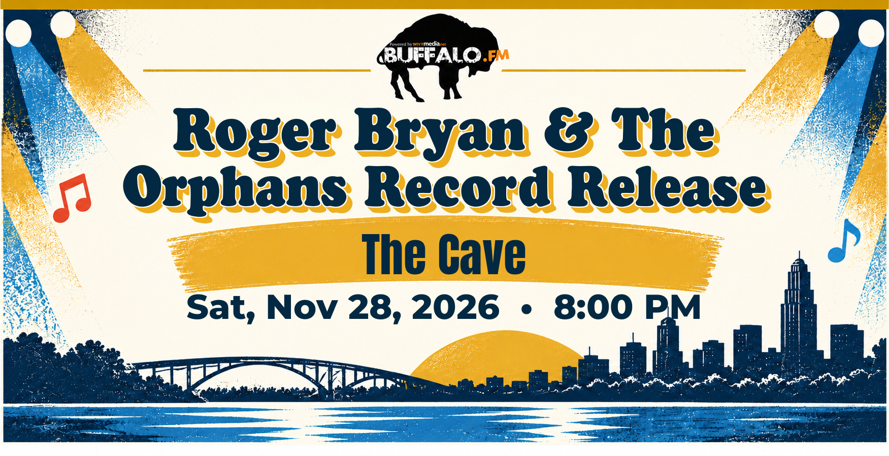 Roger Bryan & The Orphans Record Release at The Cave, Sat, Nov 28, 2026, 8:00 PM